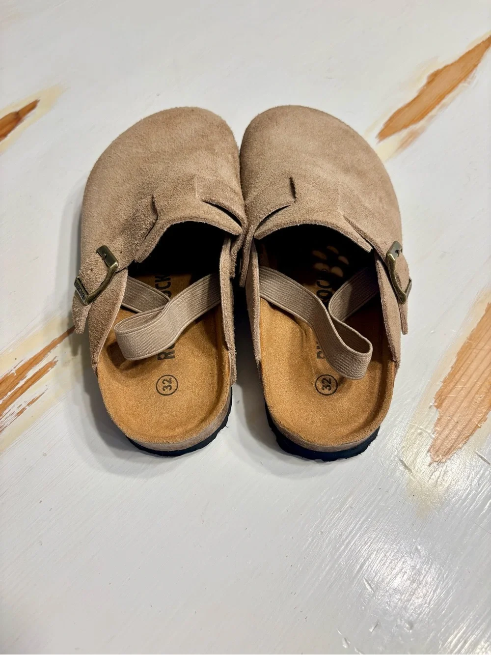 Kids Suede Slip-On Clog - Tan